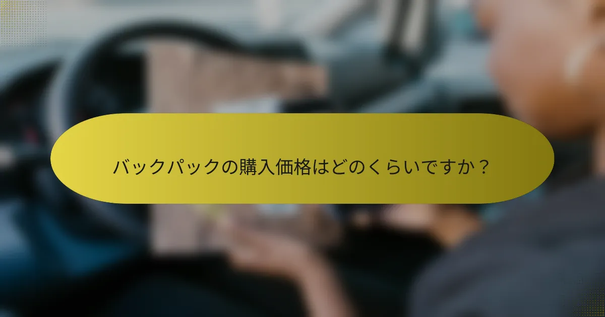 バックパックの購入価格はどのくらいですか?