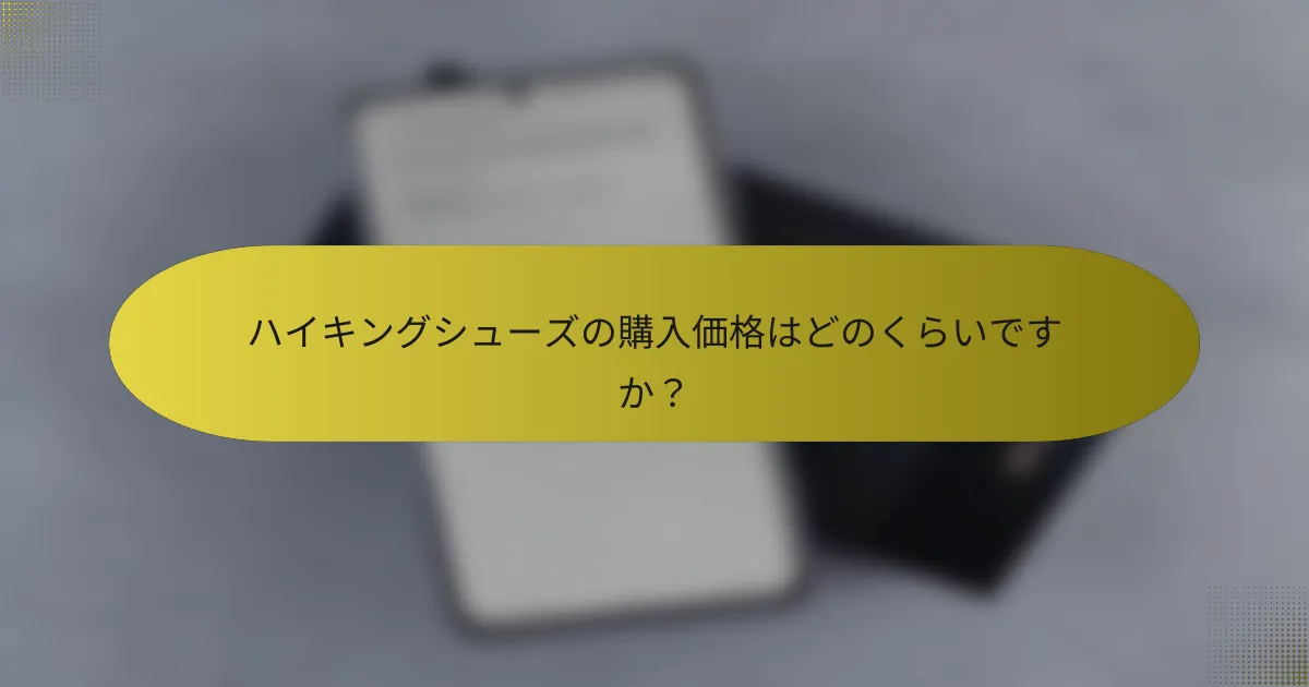 ハイキングシューズの購入価格はどのくらいですか?