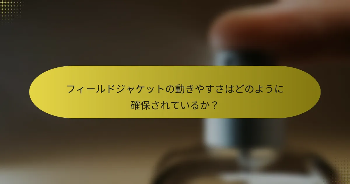 フィールドジャケットの動きやすさはどのように確保されているか？
