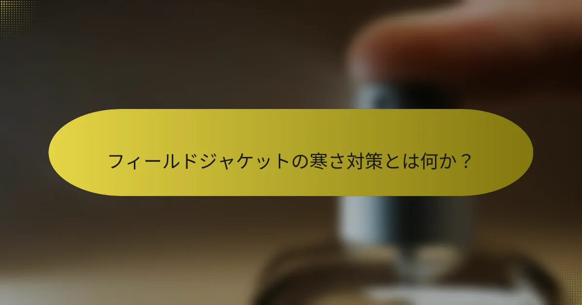 フィールドジャケットの寒さ対策とは何か？