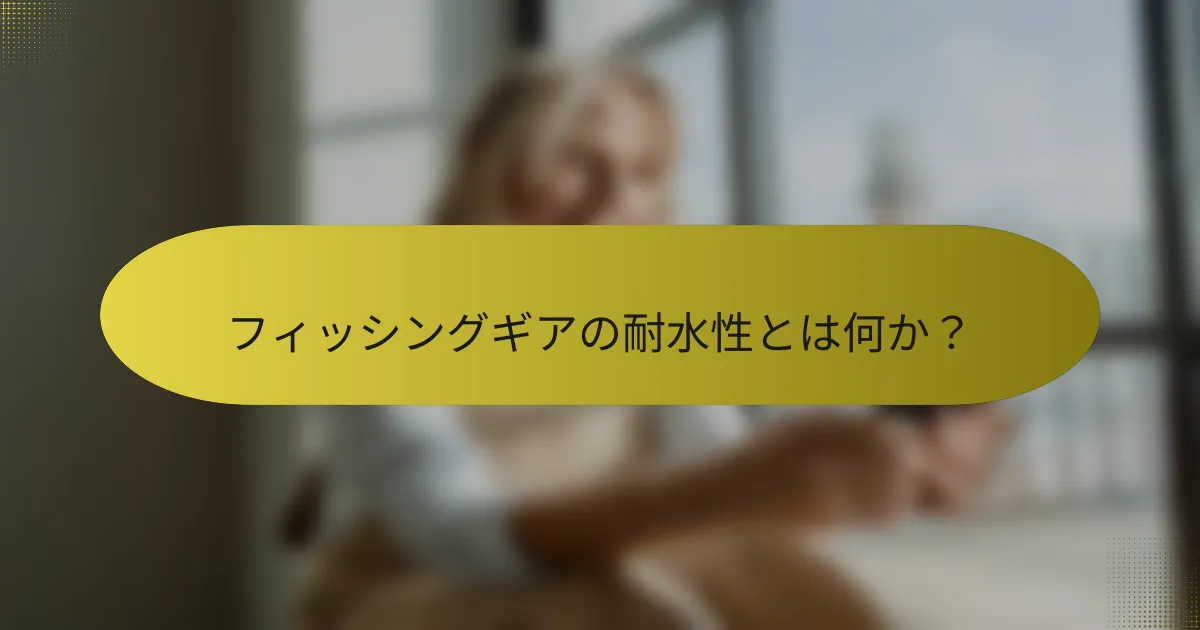 フィッシングギアの耐水性とは何か?