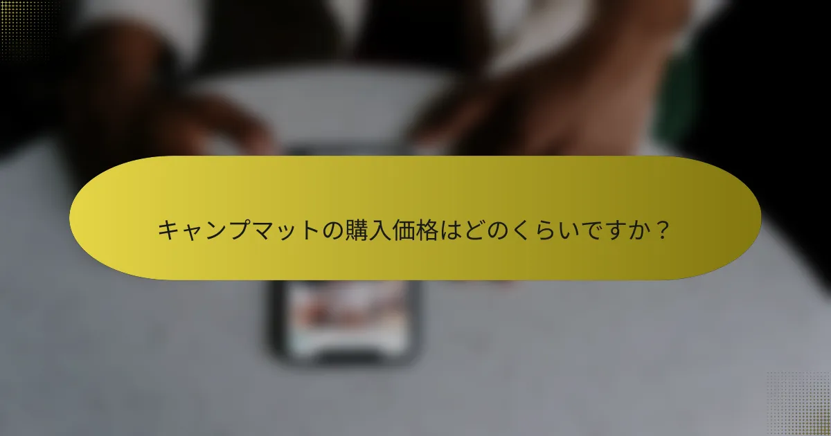 キャンプマットの購入価格はどのくらいですか？