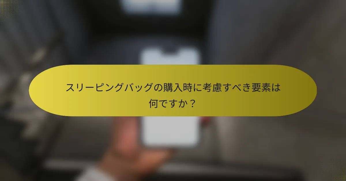 スリーピングバッグの購入時に考慮すべき要素は何ですか?