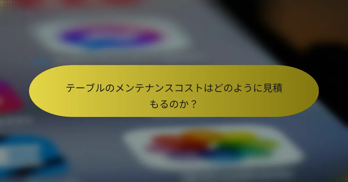 テーブルのメンテナンスコストはどのように見積もるのか？