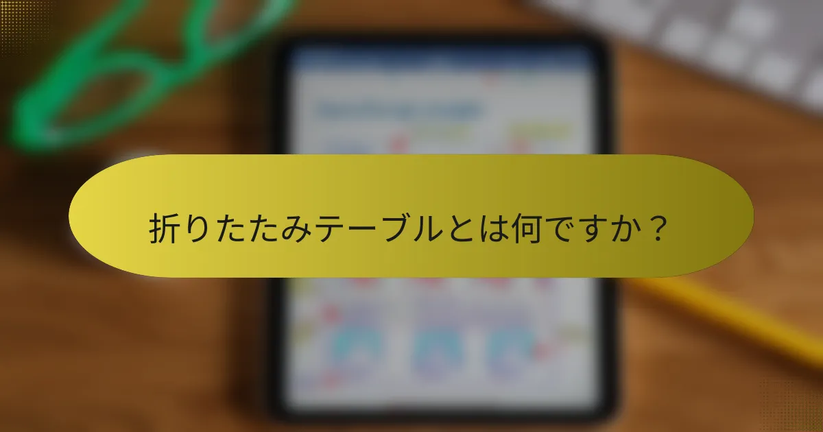 折りたたみテーブルとは何ですか?